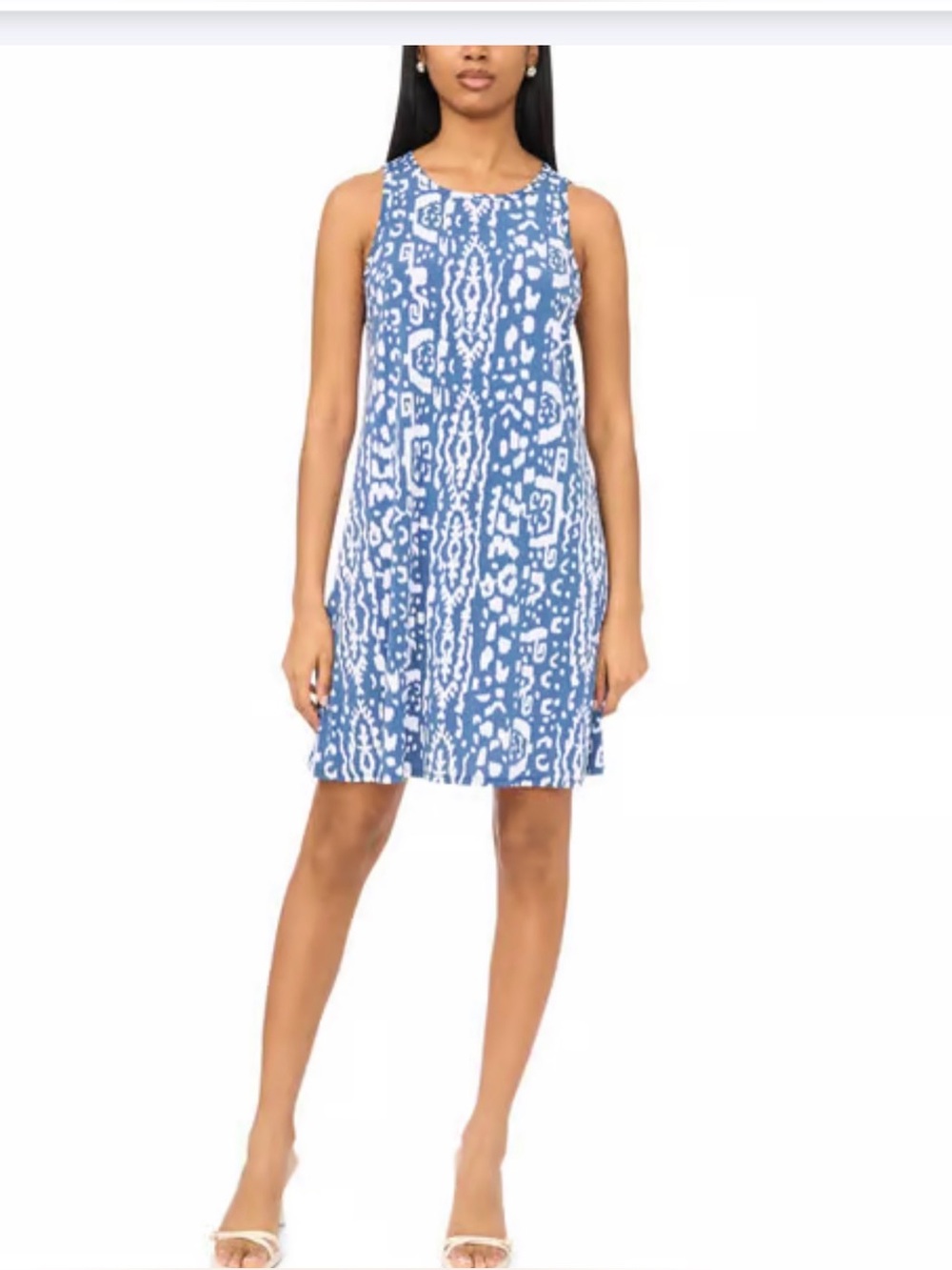 NWT •• MSK •• Women’s Sleeveless Abstract Shift Dress •• Medium